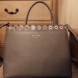 Gray Kate Spade bag with Gold details